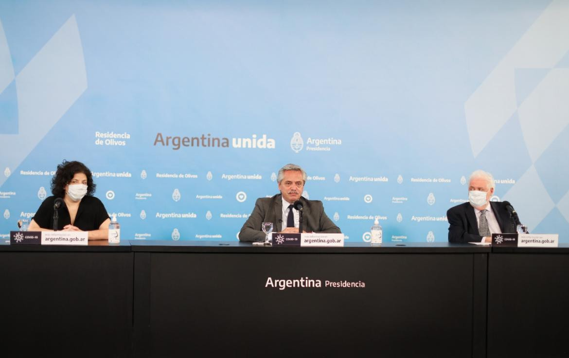 Alberto Fernández, Carla Vizotti y Ginés González García, cuarentena en AMBA, NA