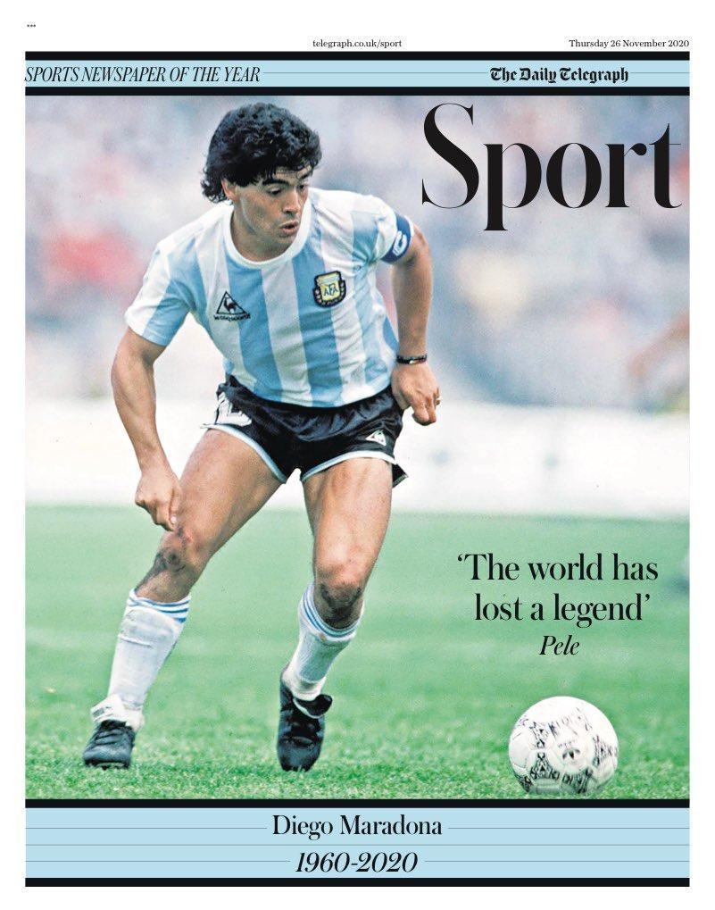 Muerte de Maradona por el diario inglés Sport