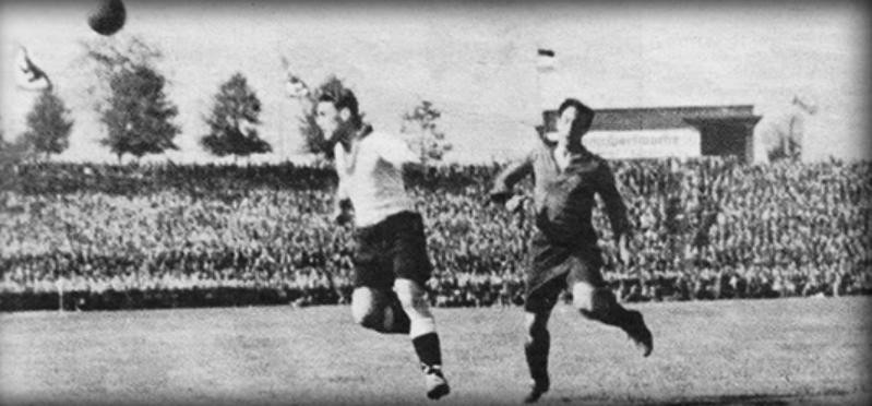 Isidro Lángara, Alemania contra España, 1935, Munzemberg lo sufre a Lángara