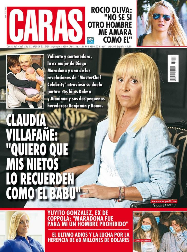 Tapa revista Caras con Claudia Villafañe