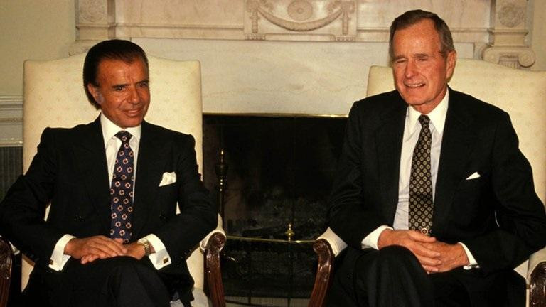 Carlos Menem y George H. W. Bush, Argentina, Estados Unidos, presidentes