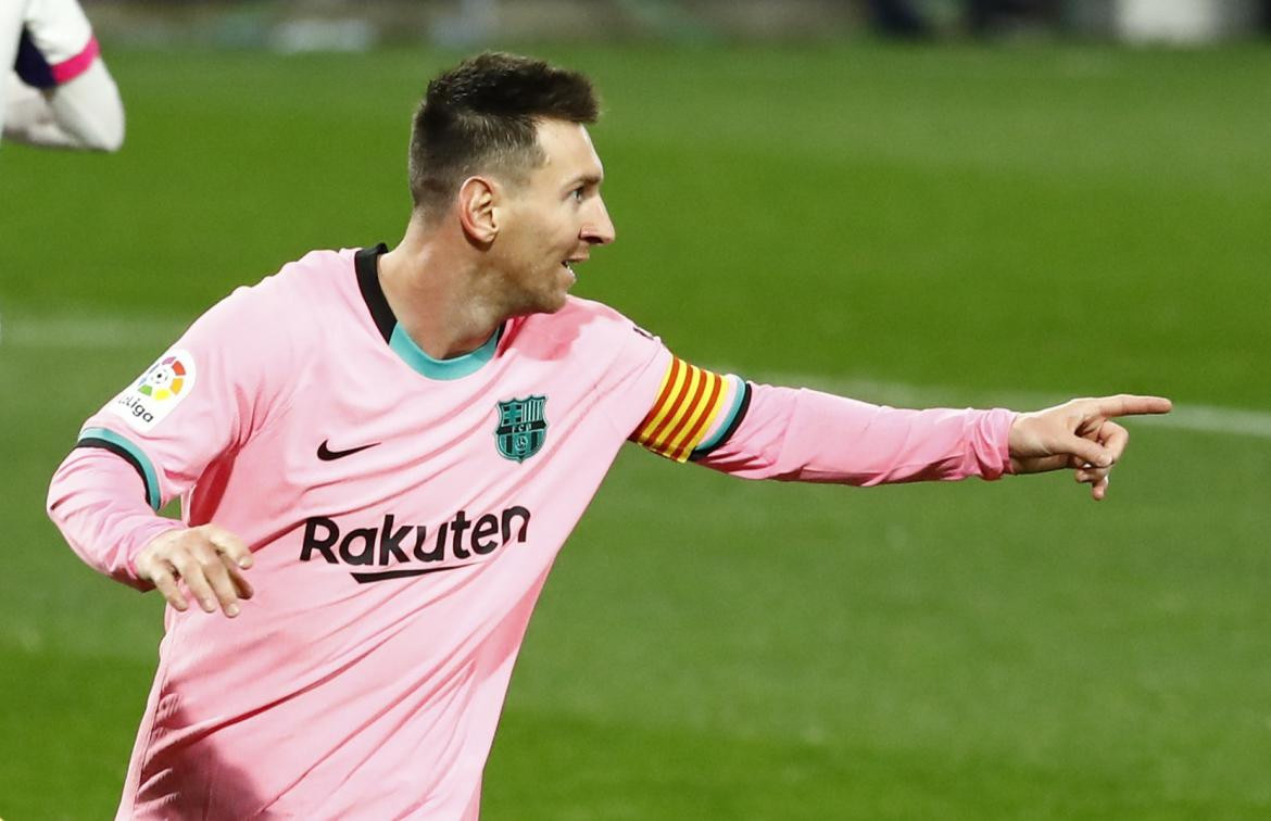 Festejo de Messi en el Barcelona, REUTERS