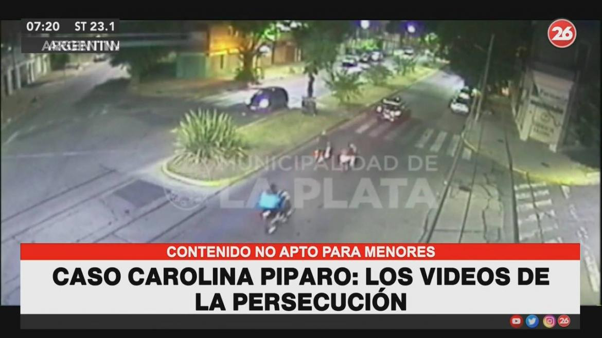 Carolina Píparo e Ignacio Buzzali, persecución de motochorros, CANAL 26