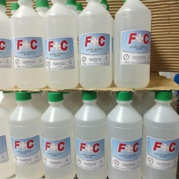 F+C Alcohol líquido, marca, coronavirus