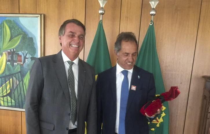 Jair Bolsonaro, presidente de Brasil, Daniel Scioli, embajador argentino en Brasil, NA