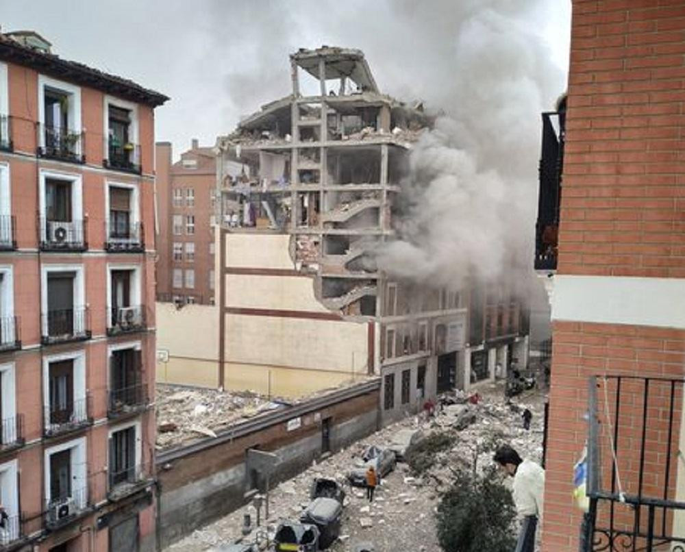 Explosión fatal en edificio en el centro de Madrid