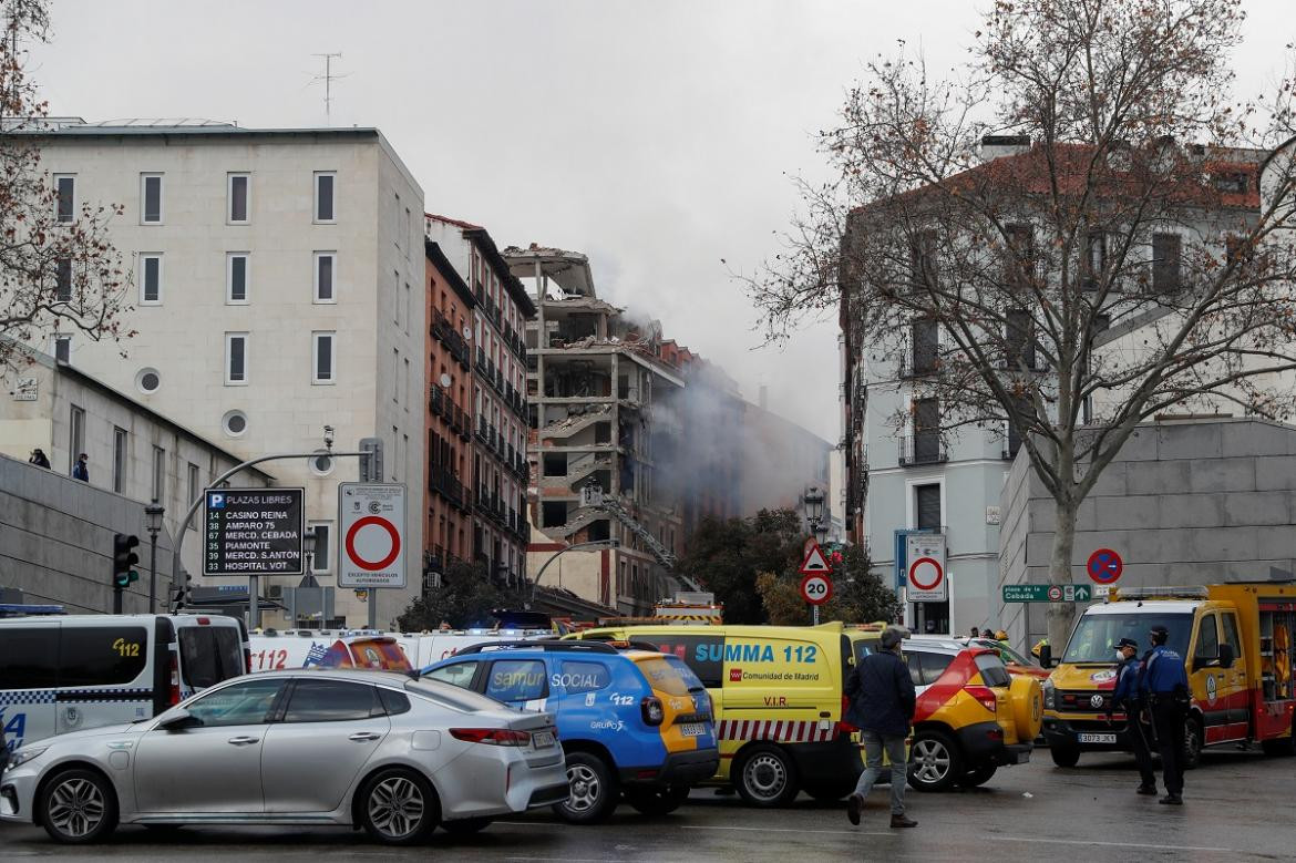 Explosión en España, centro de Madrid, foto Reuters