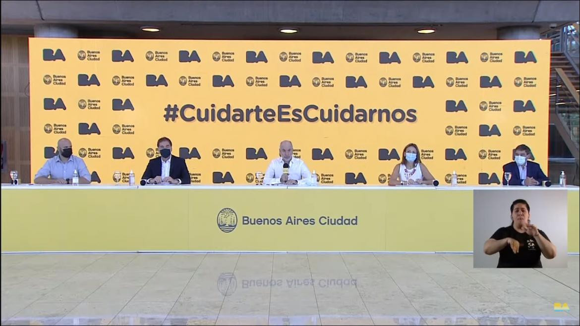 Larreta, Santilli, Acuña, Quirós, y Mendez, Gobierno de la Ciudad, captura YouTube