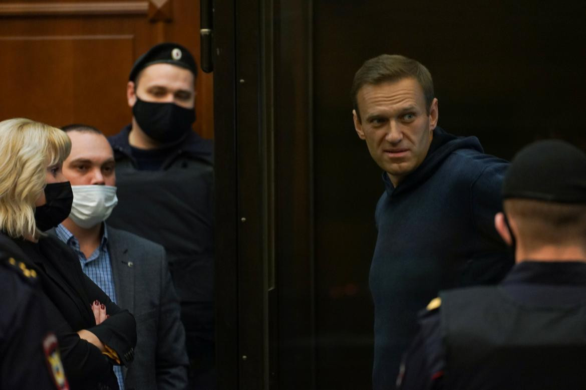 Alexei Navalny, en juicio en su contra, REUTERS