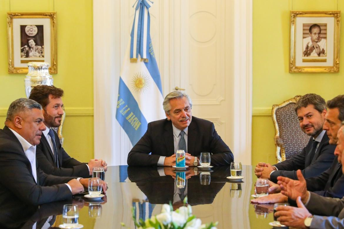 Alberto Fernández y Chiqui Tapia, reunión en Casa de Gobierno