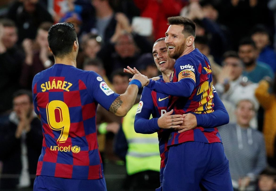Luis Suarez y Lionel Messi, Barcelona, Reuters.