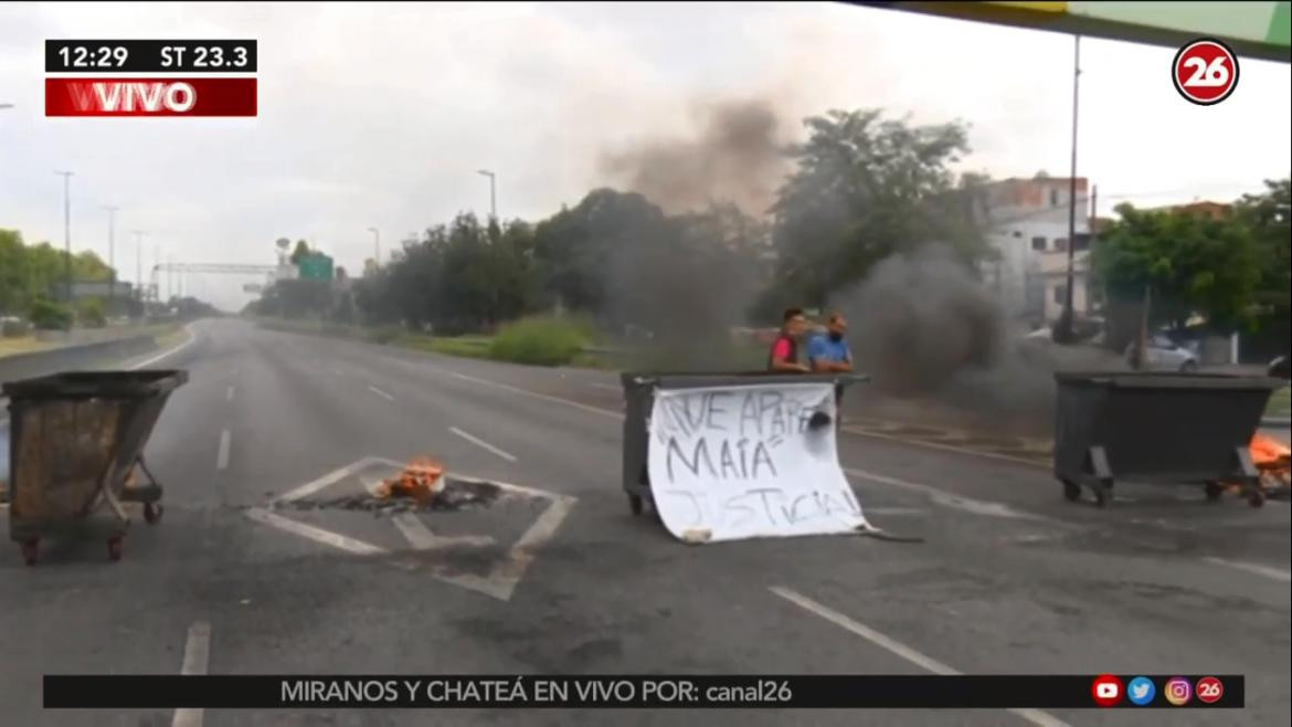 Búsqueda desperada de Maia en Parque Avellaneda, protesta y corte, Canal 26