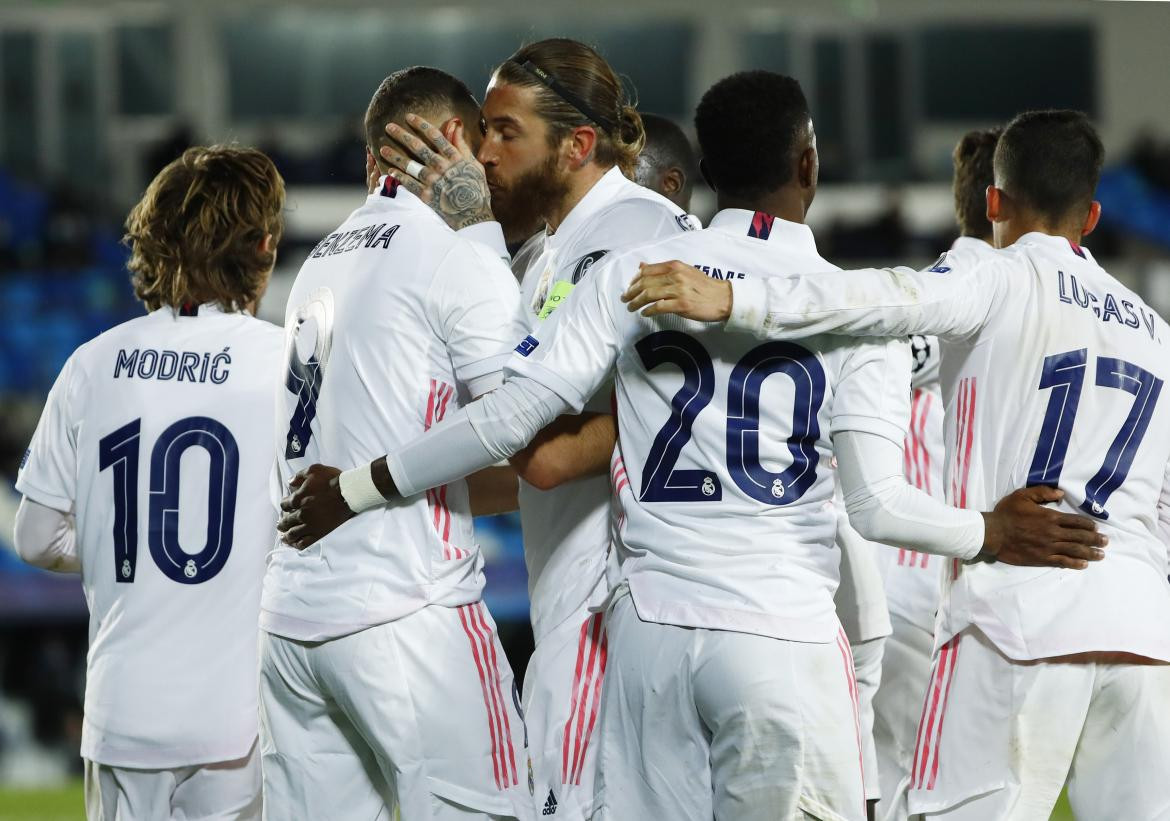 Festejo del Real Madrid ante el Atalanta por Champions League, REUTERS