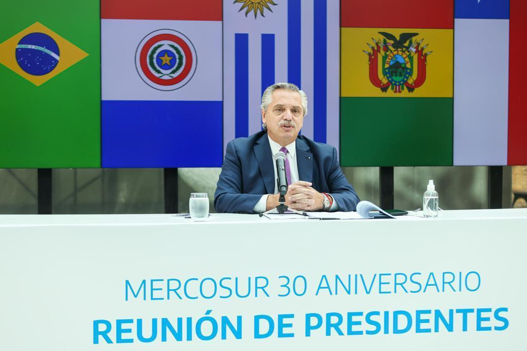 Alberto Fernández en encuentro de mandatarios del Mercosur