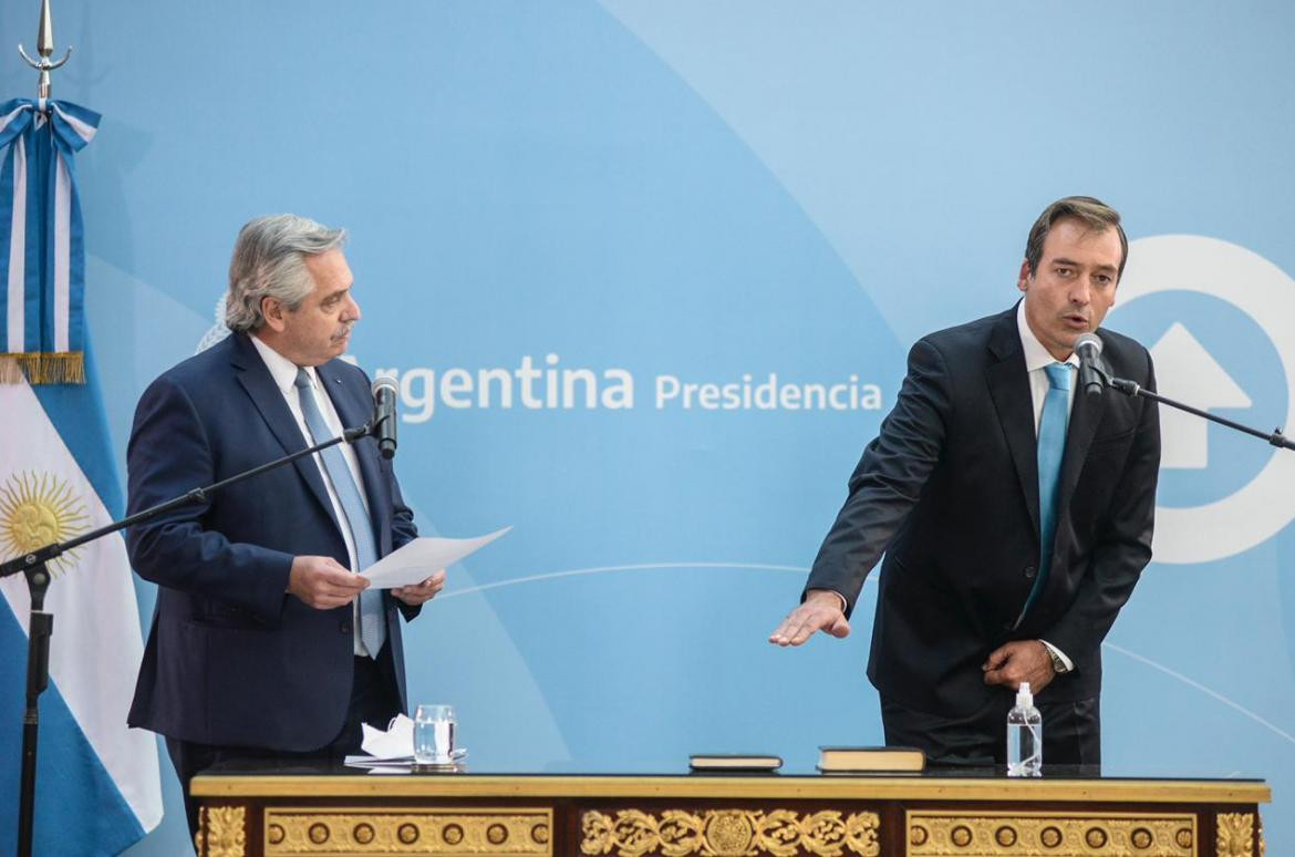 Alberto Fernández tomó juramento a Martín Soria como Ministro de Justicia, Foto: Presidencia