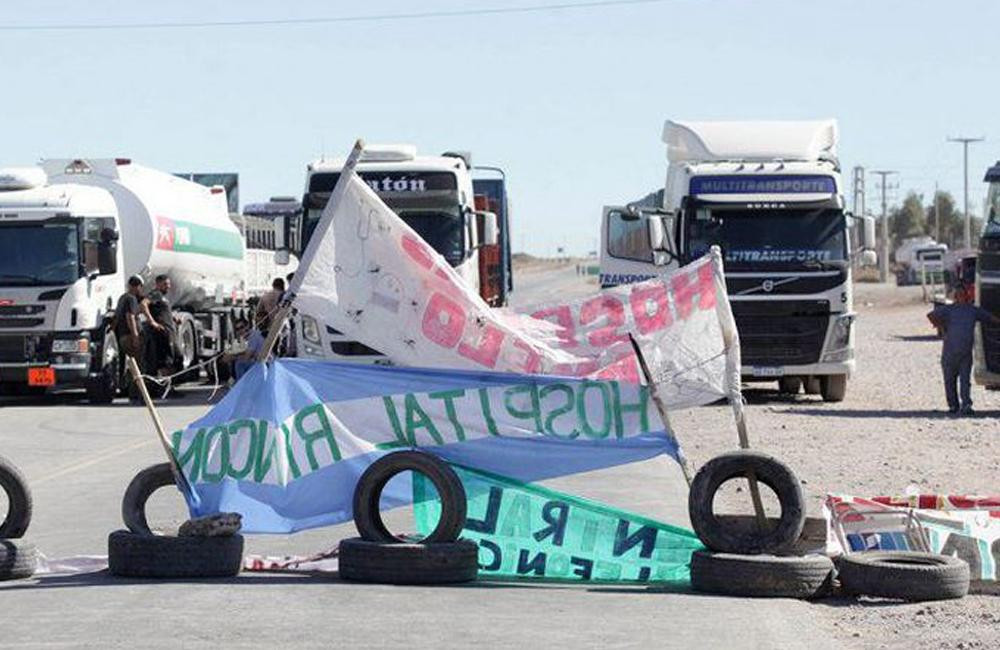 Protesta de trabajadores de la Salud, Vaca Muerta, Foto Los Andes
