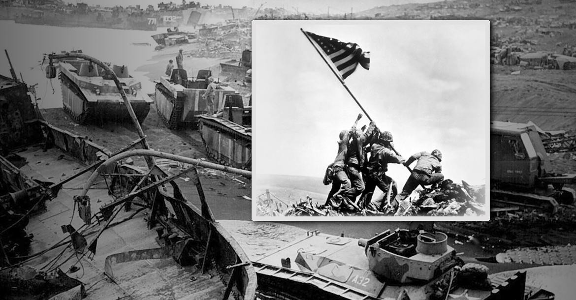 Toma de Iwo Jima, Segunda Guerra Mundial, Estados Unidos, Foto Joe Rosenthal 