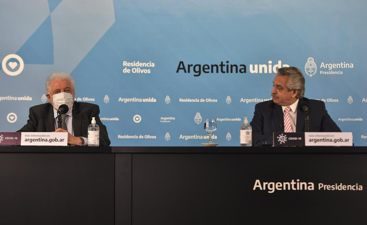 Alberto Fernández y Ginés González García, ministerio de Salud, NA