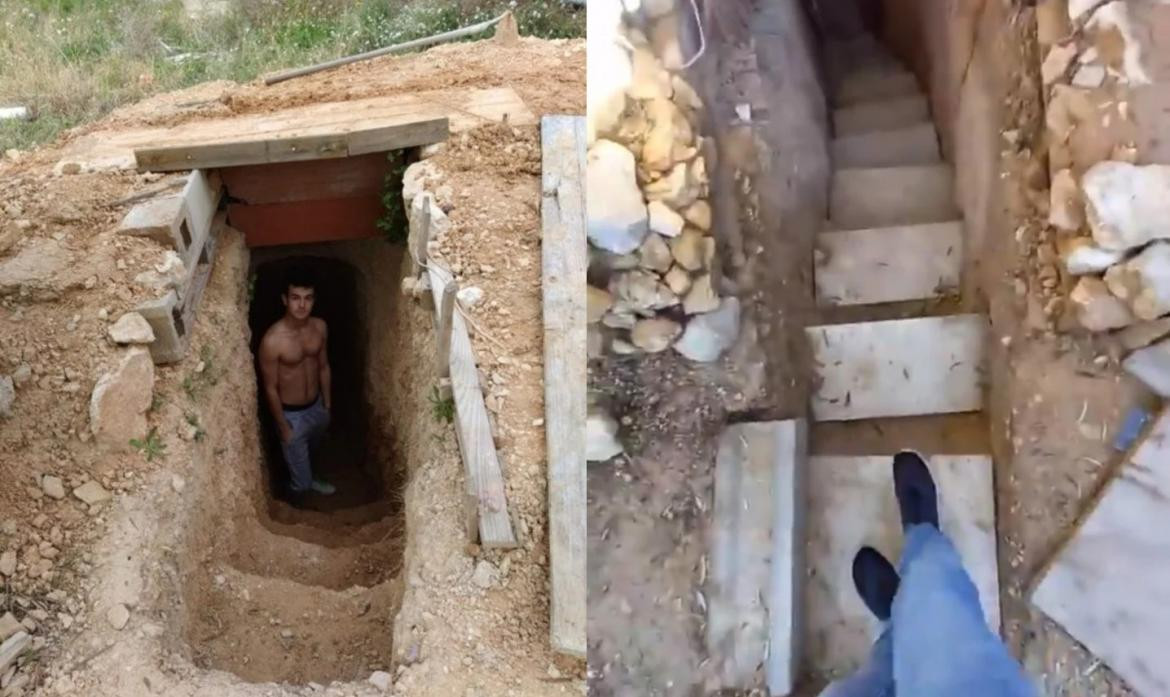 Adolescente construyó su casa bajo tierra