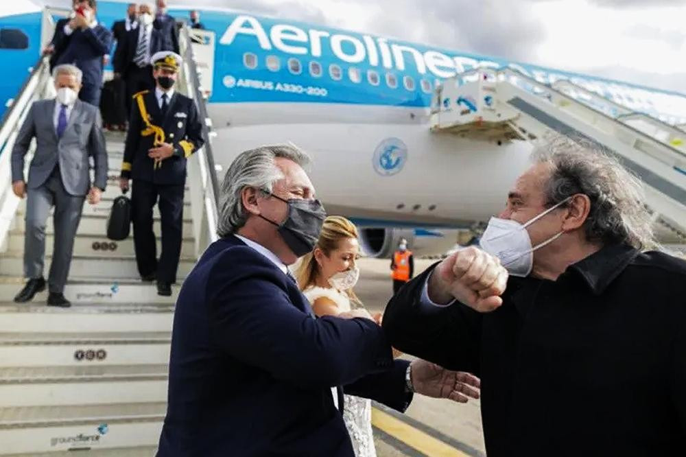Alberto Fernández, presidente de Argentina, llegada a Madrid, foto Presidencia