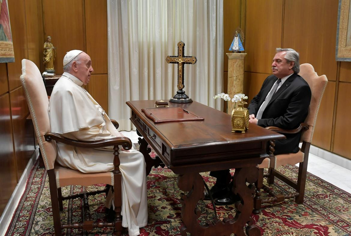 El Papa Francisco y el presidente Alberto Fernández, Vaticano, Foto: Reuters