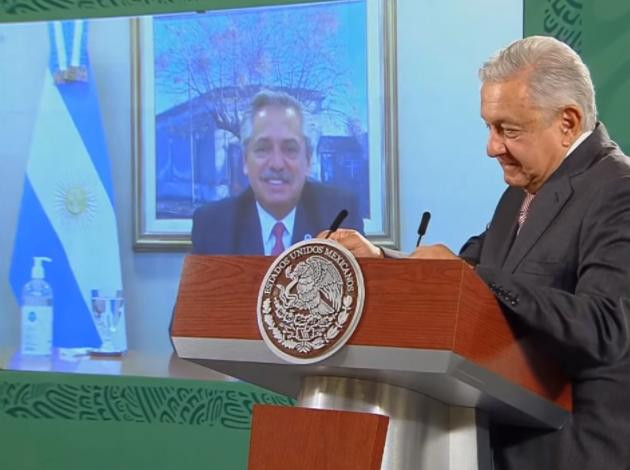 Alberto Fernández y López Obrador, captura YouTube