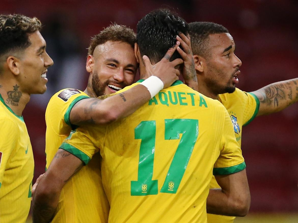 Festejo de Brasil ante Ecuador por las Eliminatorias, REUTERS