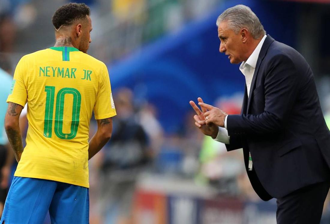 Neymar Jr. y Tite, selección de fútbol de Brasil