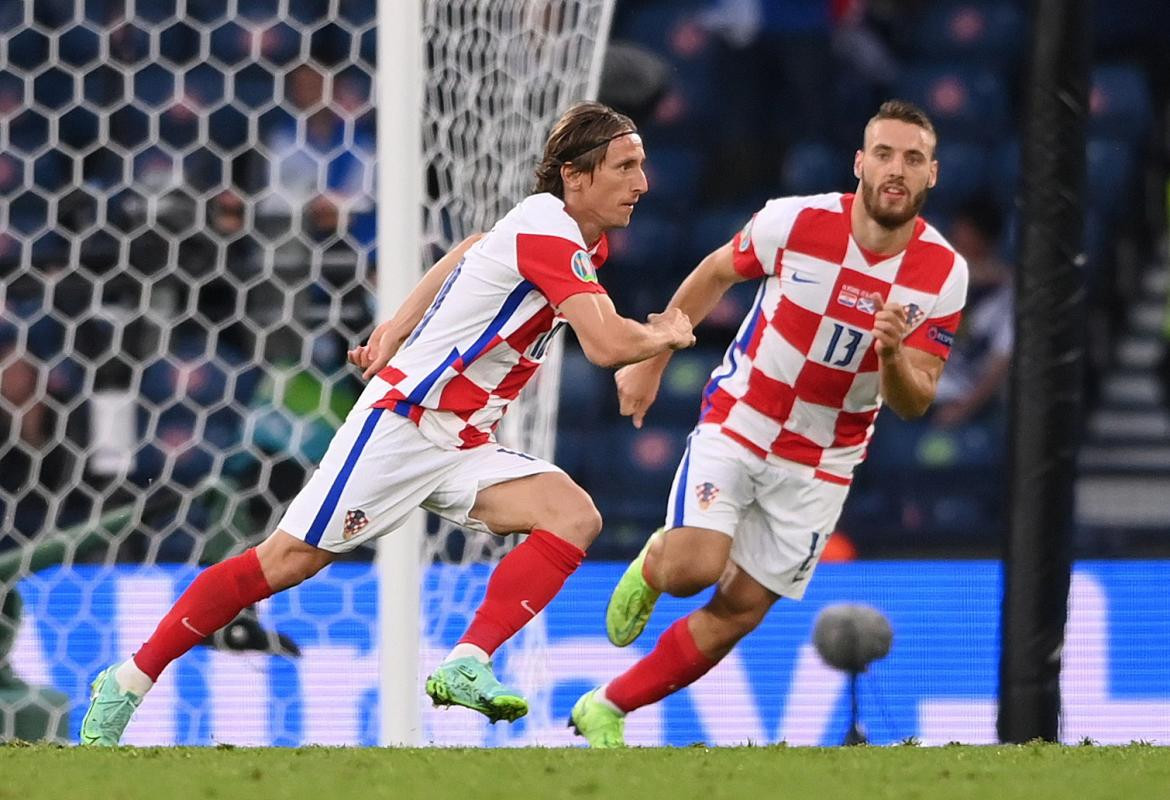 Festejo de Modric para Croacia ante Escocia por la Eurocopa, REUTERS