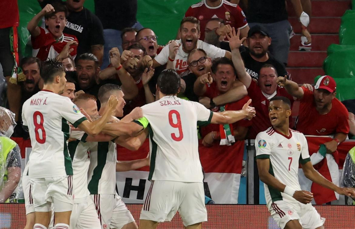 Festejo de Hungría ante Alemania por la Eurocopa, REUTERS