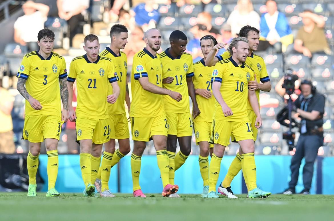 Festejo de Suecia ante Ucrania por la Eurocopa, REUTERS