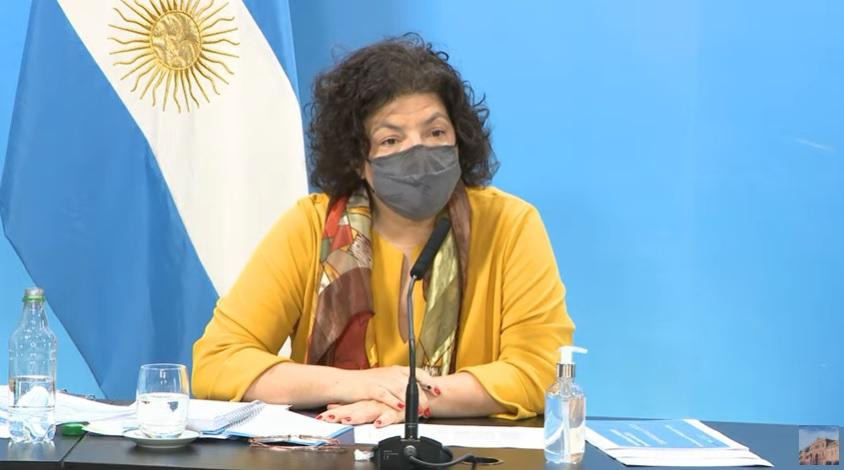 Carla Vizzotti en conferencia de prensa, Casa Rosada, foto captura