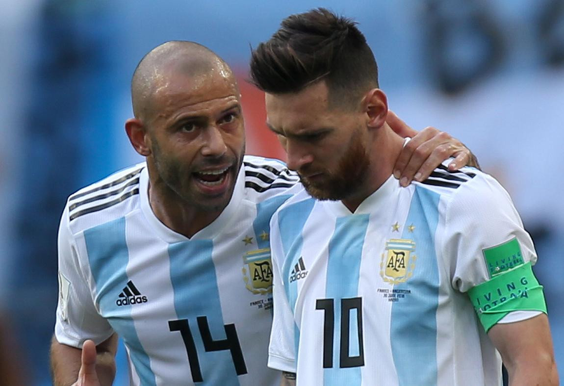 Mascherano y Messi, Selección Argentina, fútbol, NA