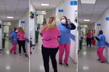 EL VIDEO ESPERADO: así celebró el personal en hospital de Mar de Ajó por no tener pacientes internados con Covid