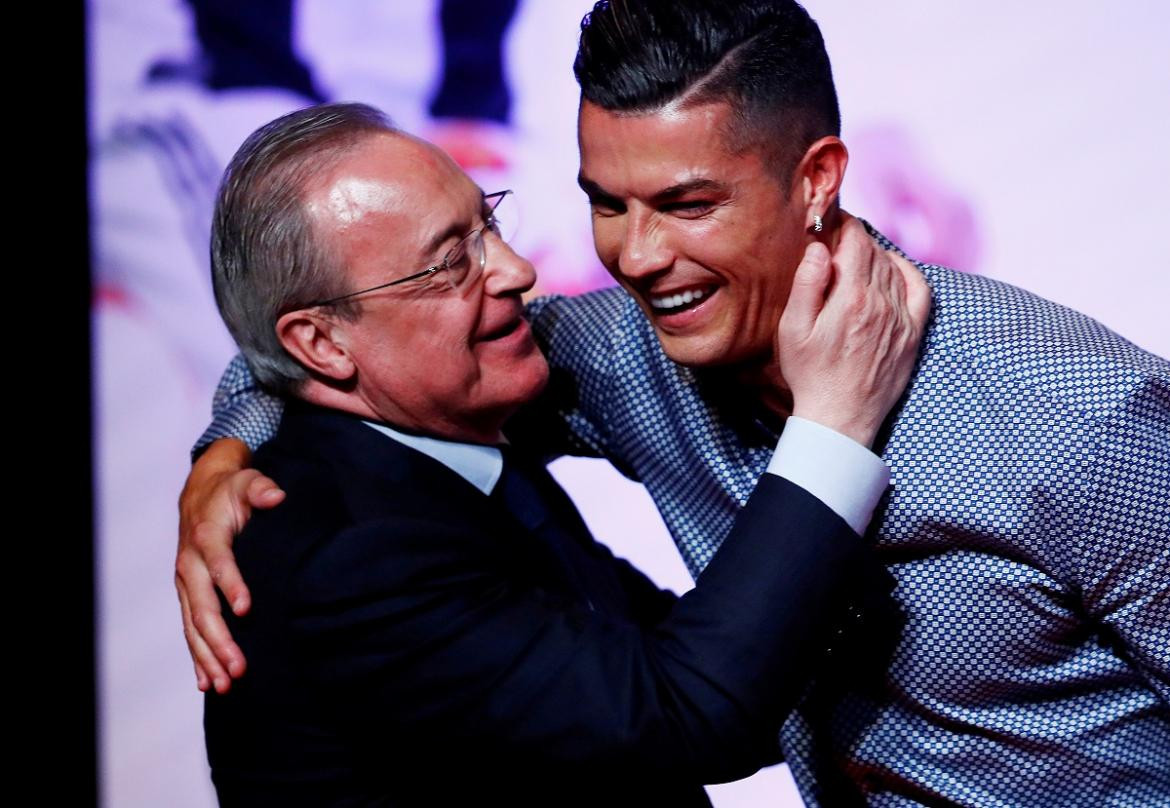 Florentino Pérez, presidente del Real Madrid y Cristiano Ronaldo