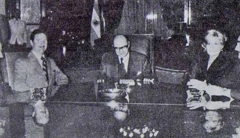 Mor Roig junto a Daniel Paladino delegado personal de Juan Domingo Perón