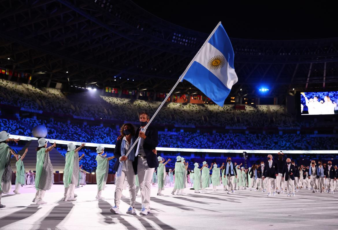 Delegación argentina en la ceremonia de apertura de los Juegos Olímpicos de Tokio 2020, REUTERS