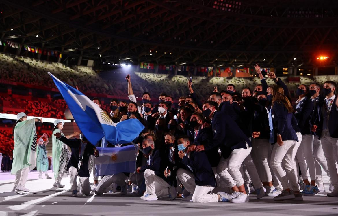 Delegación argentina en la ceremonia de apertura de los Juegos Olímpicos de Tokio 2020, REUTERS