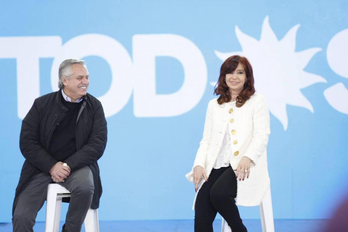 Alberto Fenández y Cristina Kirchner, presentación de candidatos de Frente de Todos, foto presidencia