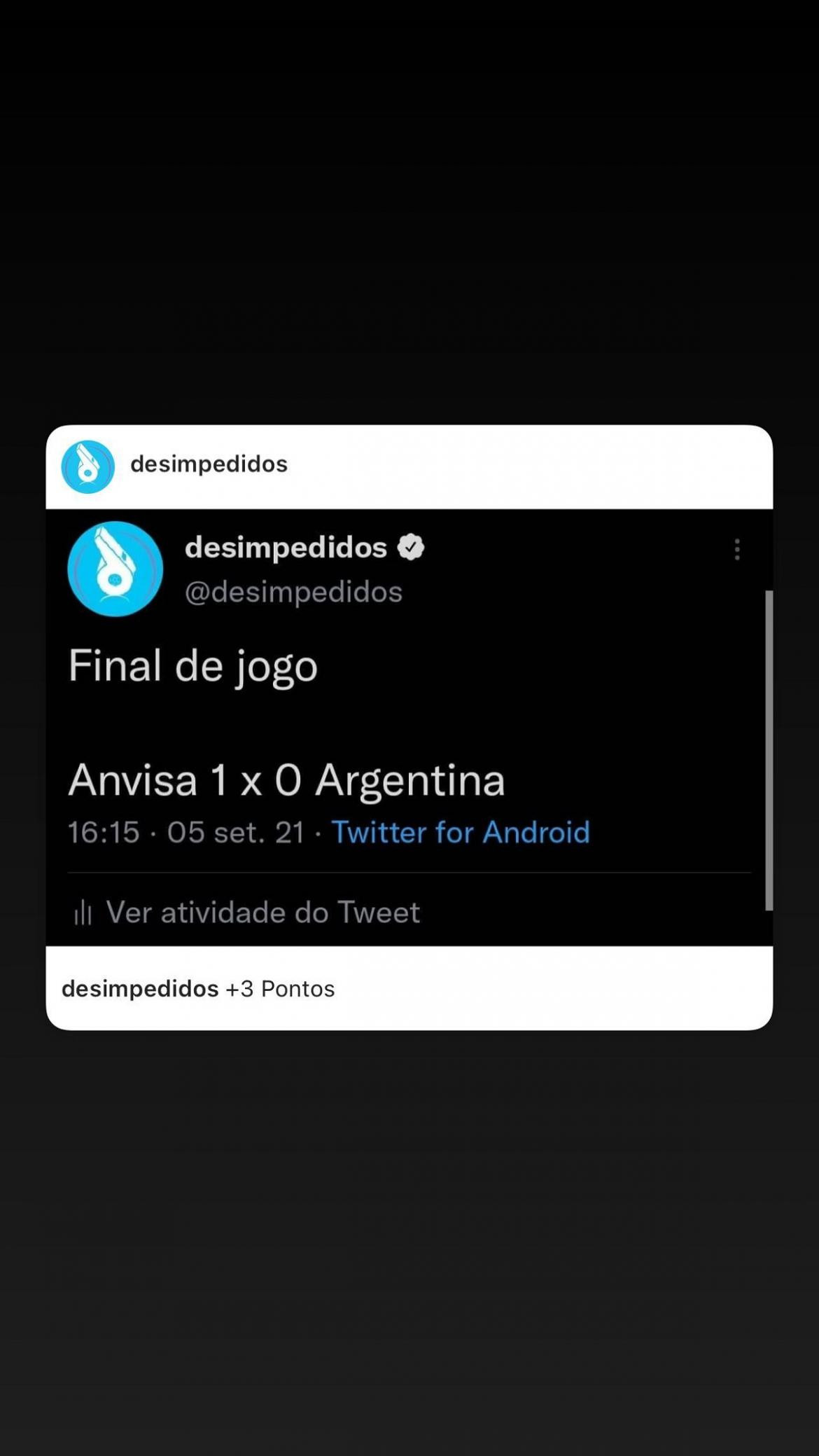 Richarlison posteo contra la selección argentina. Instagram 1