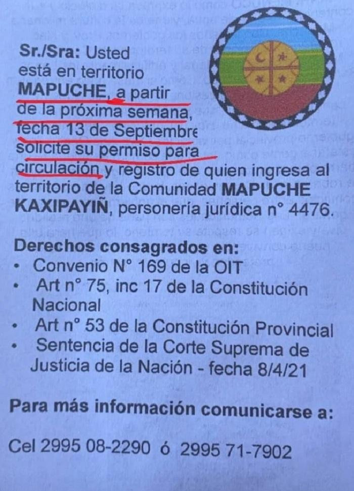 Mapuches preparan tranquera para cerrar Mari Menuco	