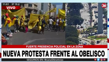 Otra jornada de caos en el centro porteño: nueva protesta frente al Obelisco