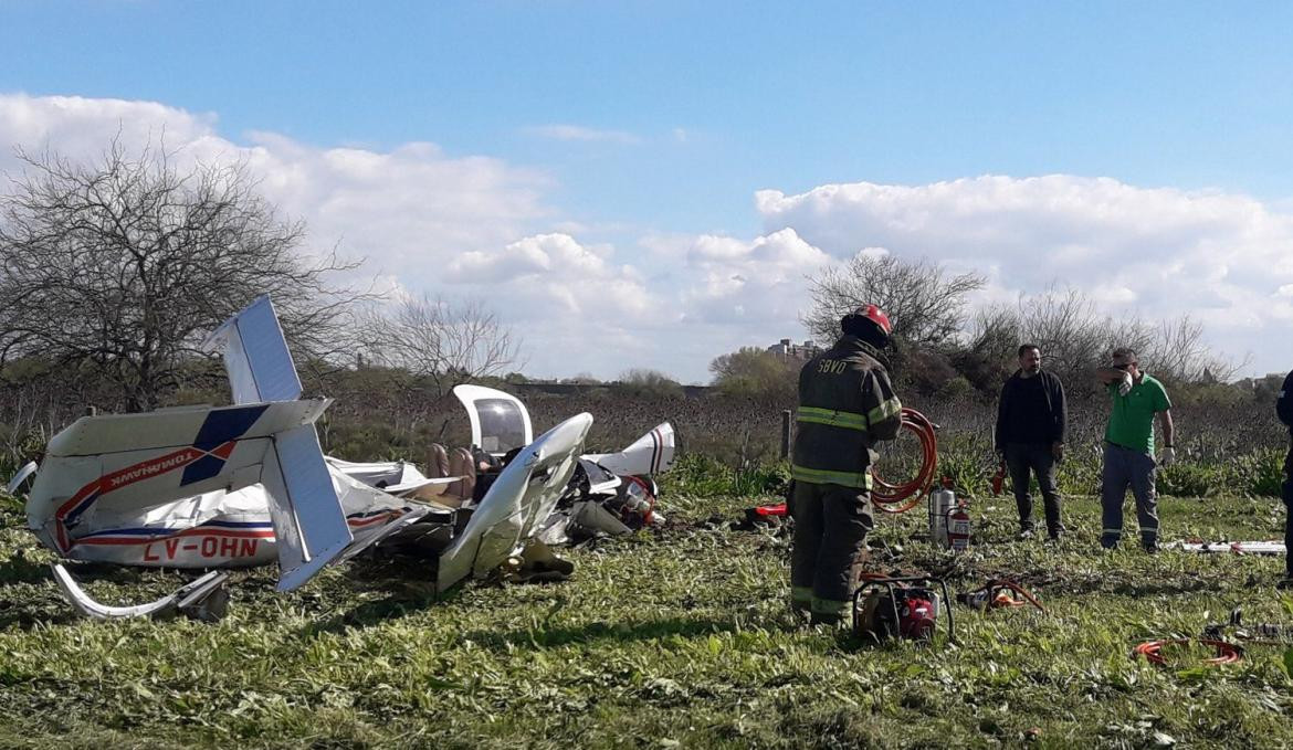 Accidente de una avioneta en Berazategui	