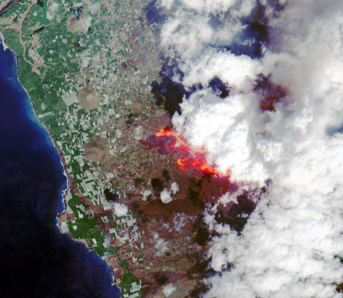Volcan de La Palma desde un satelite 4. Reuters.