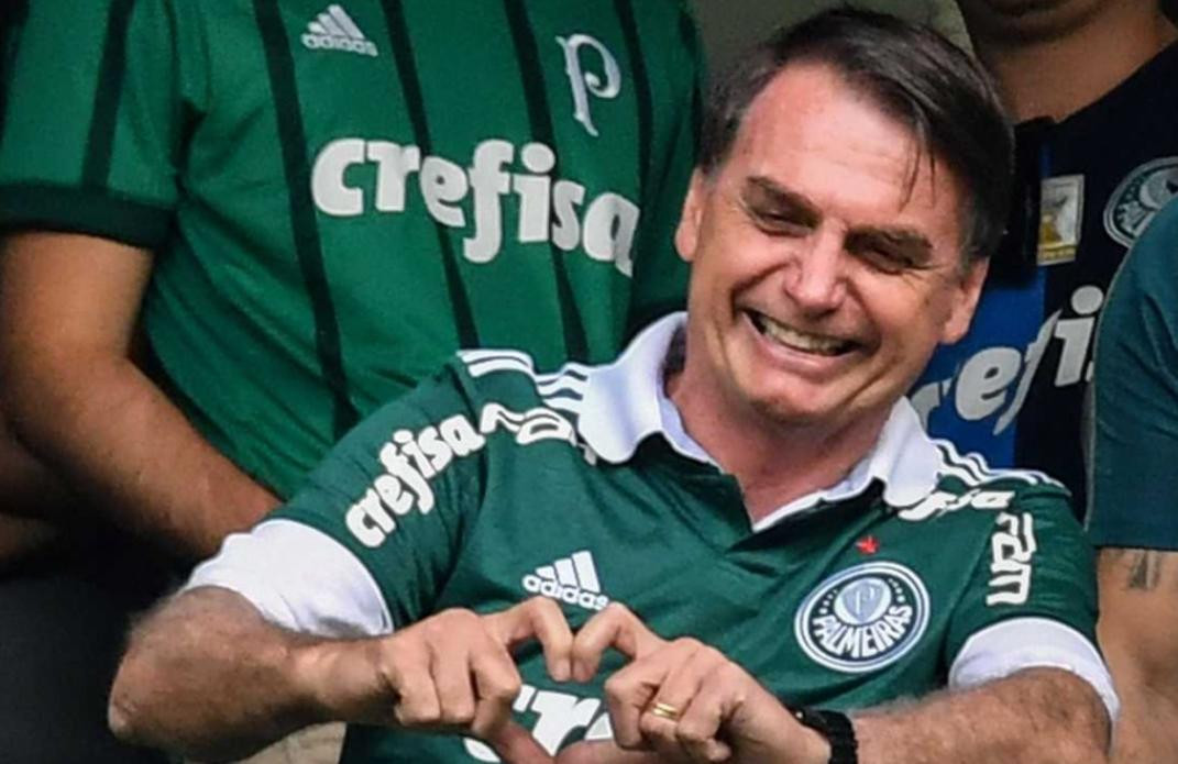 Jair Bolsonaro, camiseta del Palmeiras, Brasil, NA