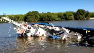 Choque y hundimiento de un remolcador en el puerto de La Plata