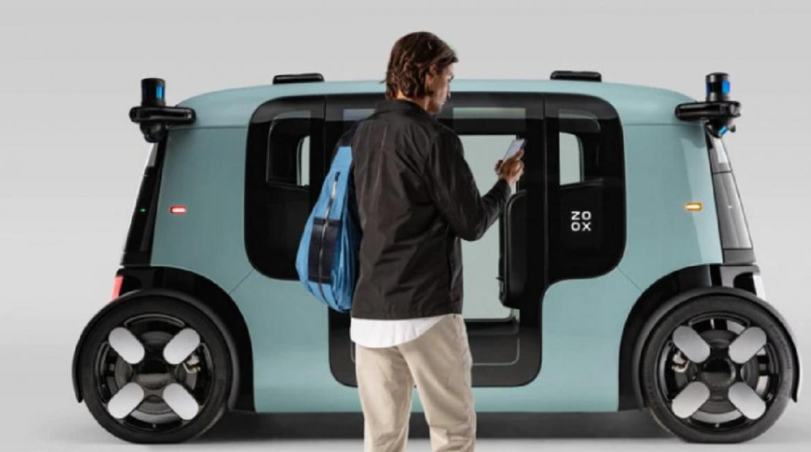 Amazon comienza a probar su robot taxi: no tiene conductor y es eléctrico 