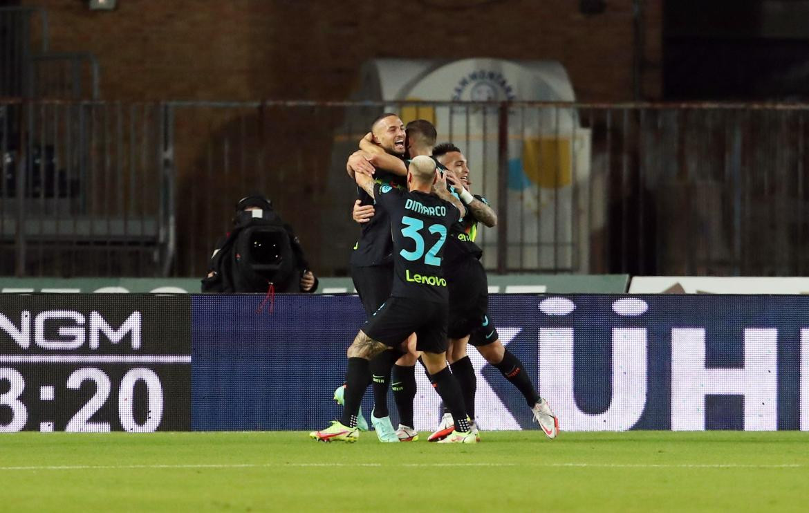 Festejo del Inter ante Empoli por la Serie A