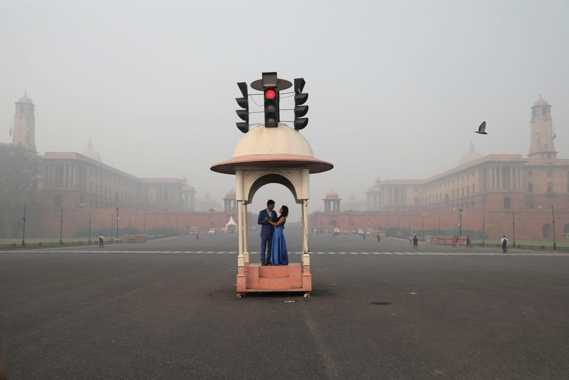 Casamiento en Delhi, la ciudad con más polución del mundo