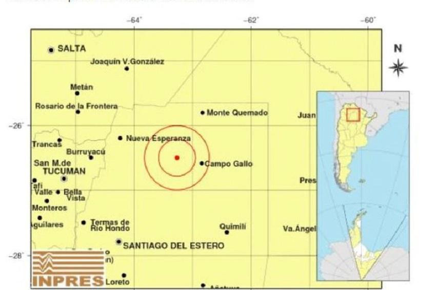 Un sismo de magnitud 5.4 fue registrado en Santiago del Estero
